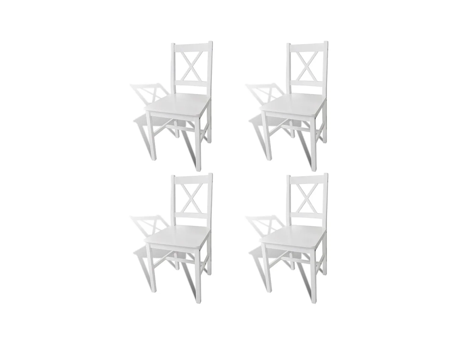 Chaises de salle à manger 4 pcs Blanc Bois de pin