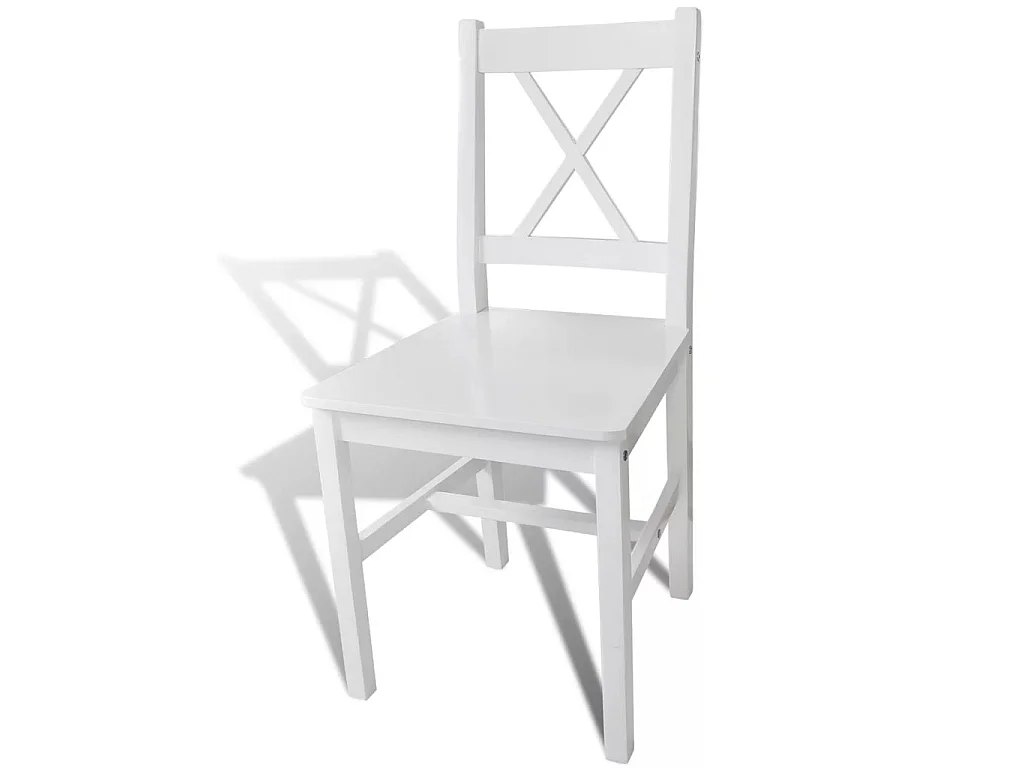 Chaises de salle à manger 4 pcs Blanc Bois de pin