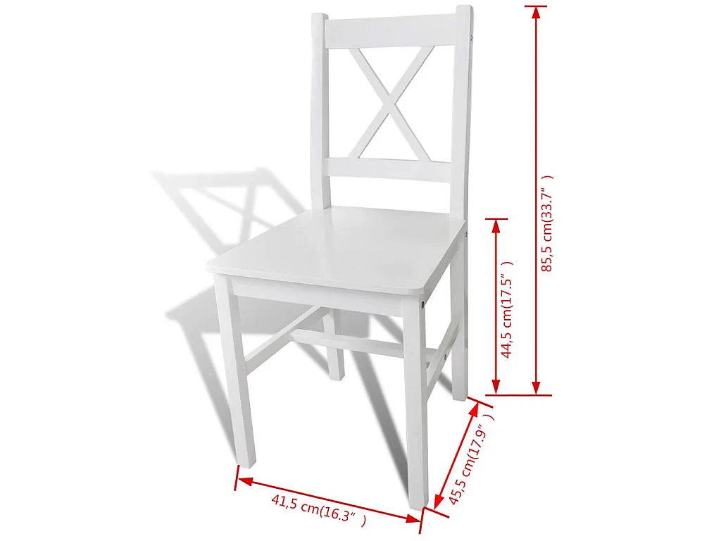 Chaises de salle à manger 4 pcs Blanc Bois de pin