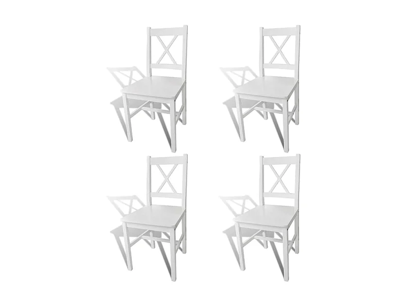 Chaises de salle à manger 4 pcs Blanc Bois de pin
