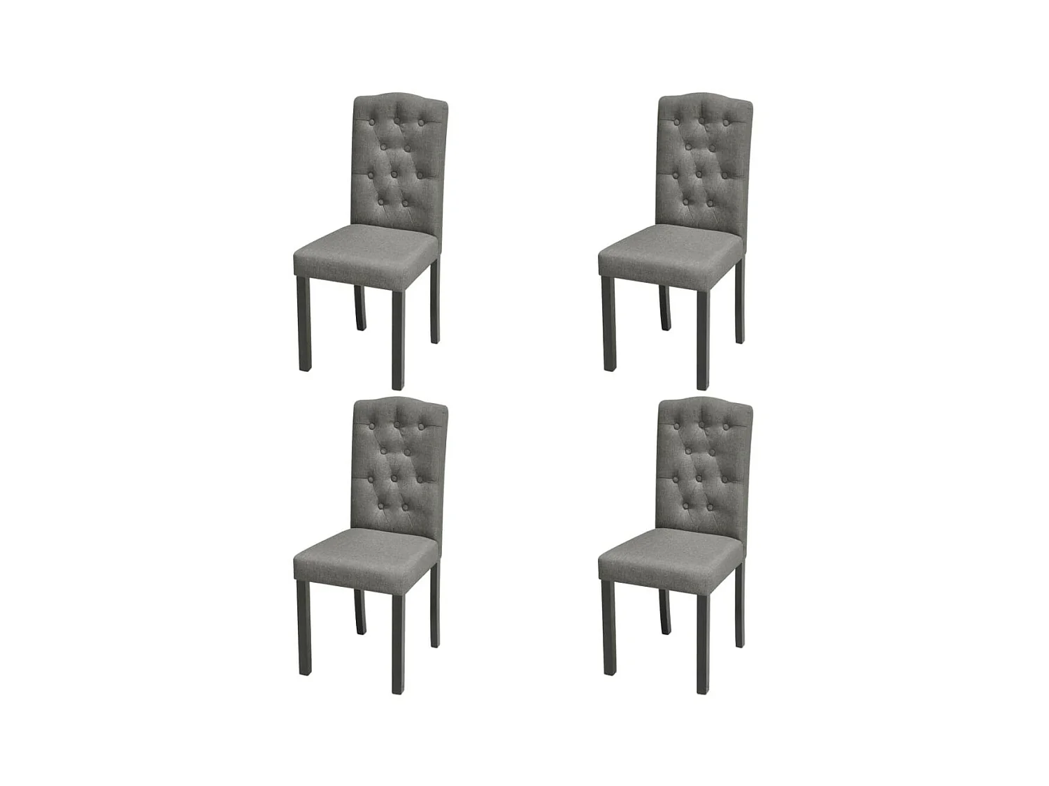 4 pcs Chaises de salle à manger Gris clair Tissu