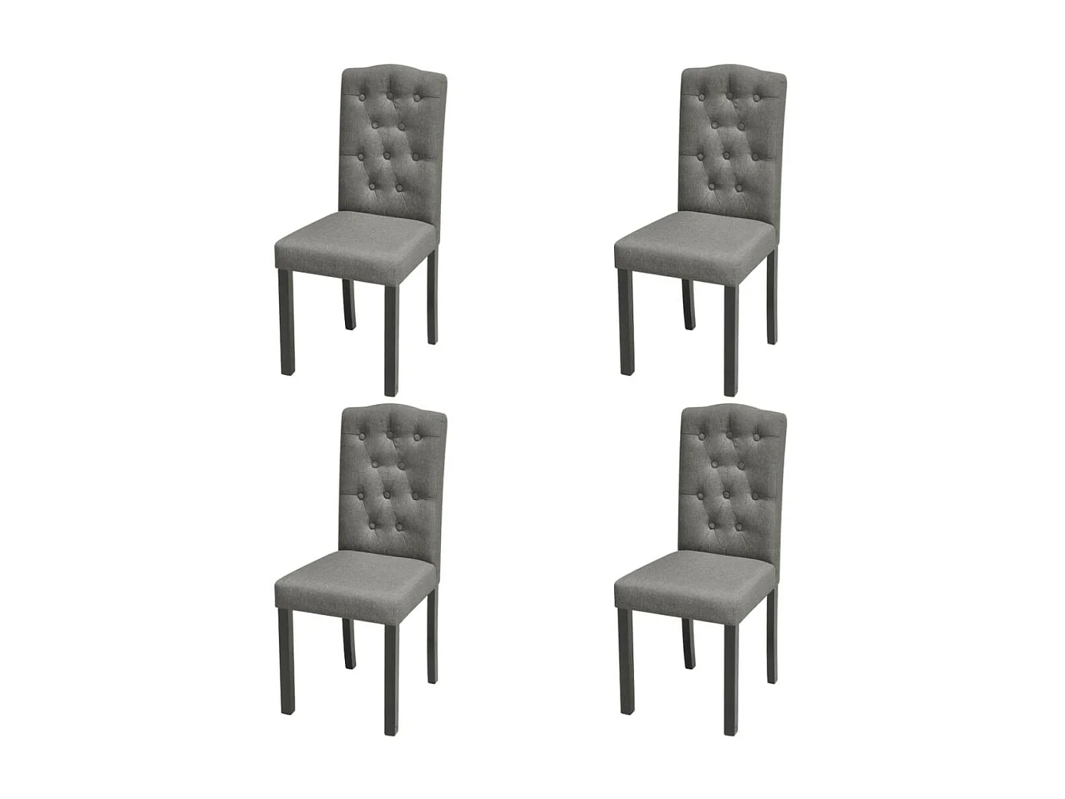 4 pcs Chaises de salle à manger Gris clair Tissu