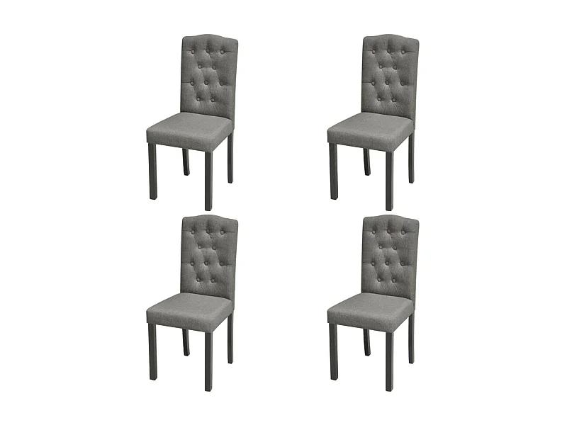 4 pcs Chaises de salle à manger Gris clair Tissu