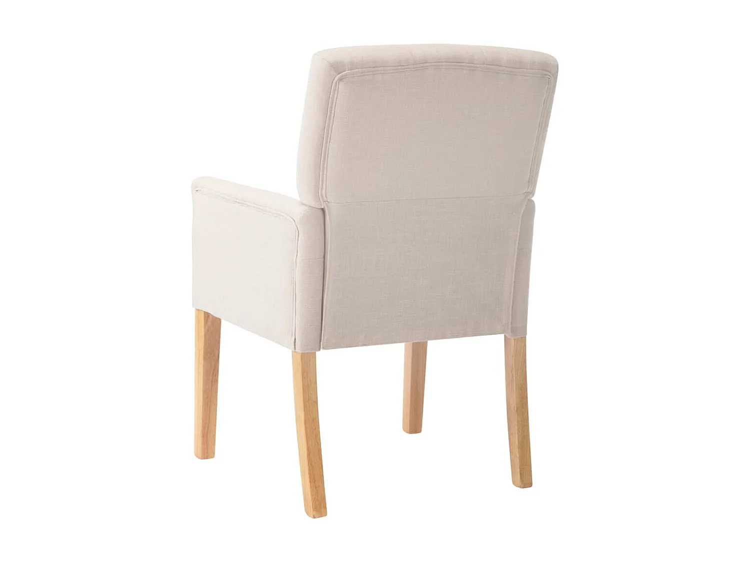 Chaises de salle à manger avec accoudoirs 2 pcs Beige Tissu