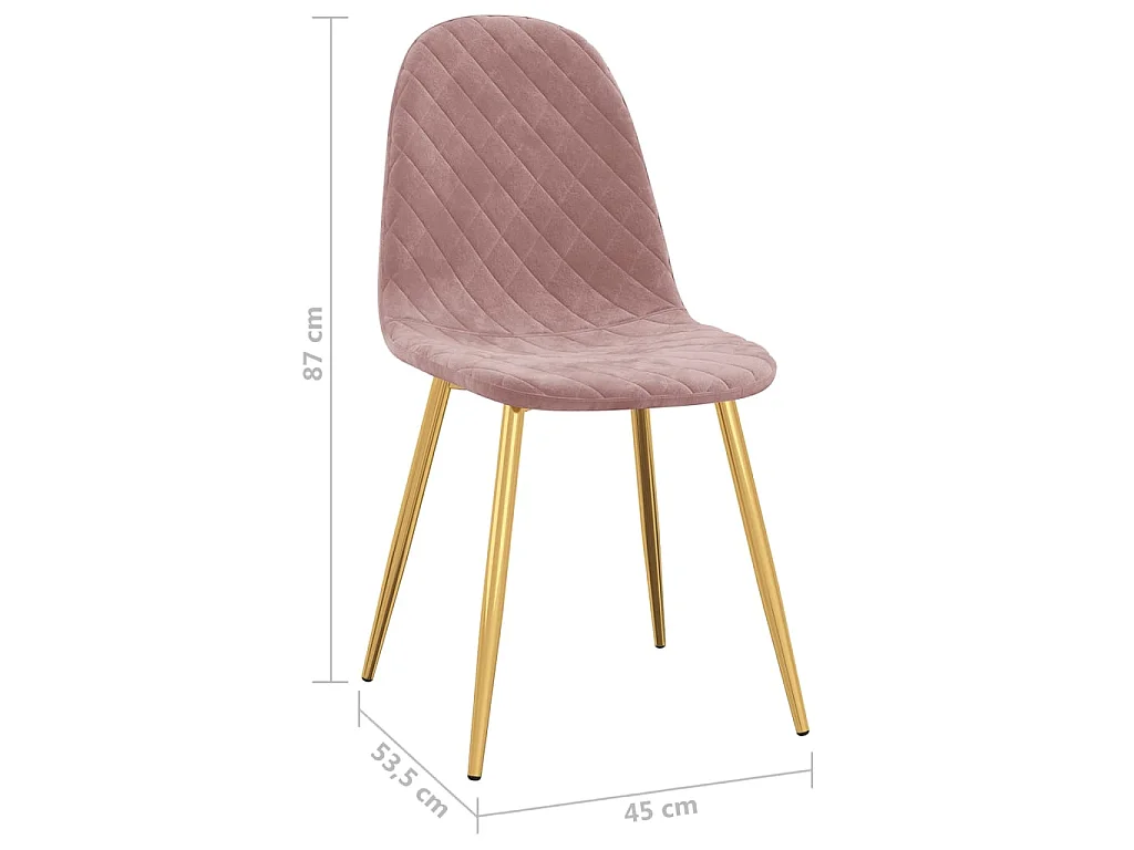 Chaises de salle à manger 4 pcs Rose Velours 12