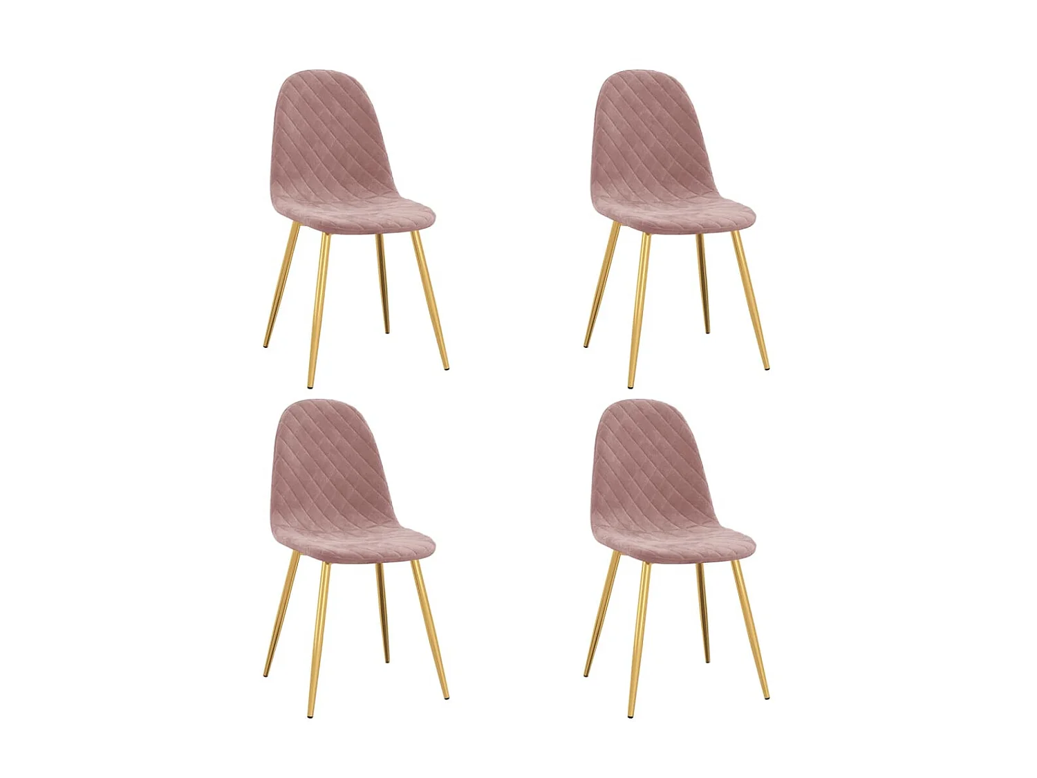 Chaises de salle à manger 4 pcs Rose Velours 12