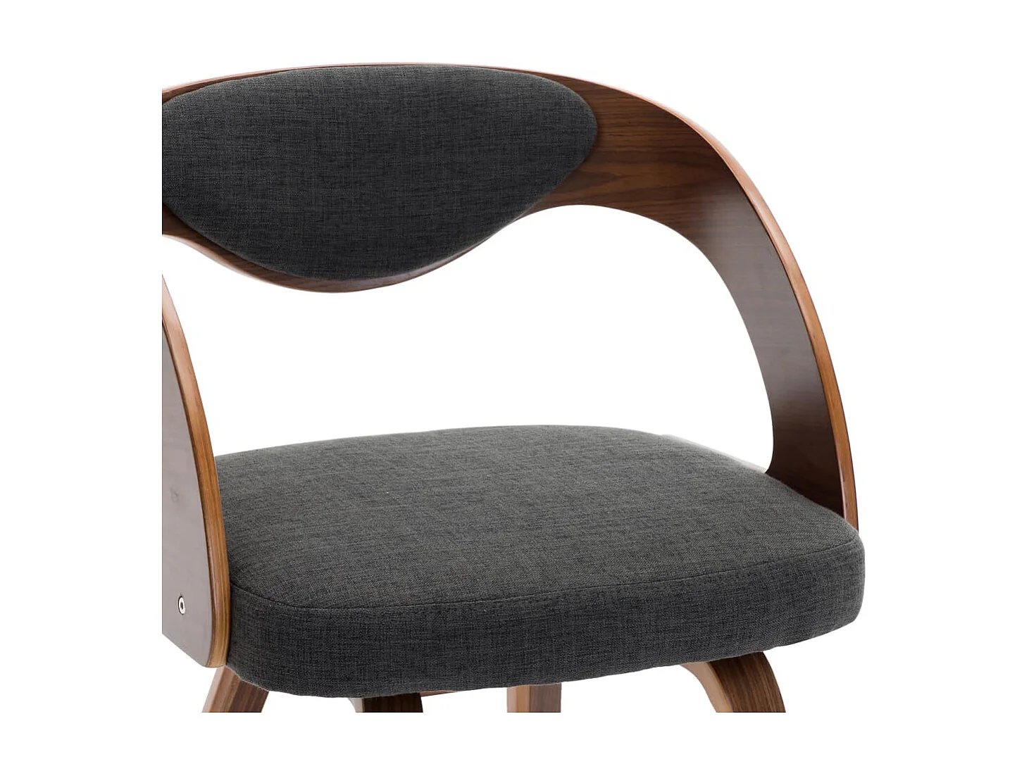 Chaises de salle à manger 6 pcs Gris foncé Bois courbé et tissu 2