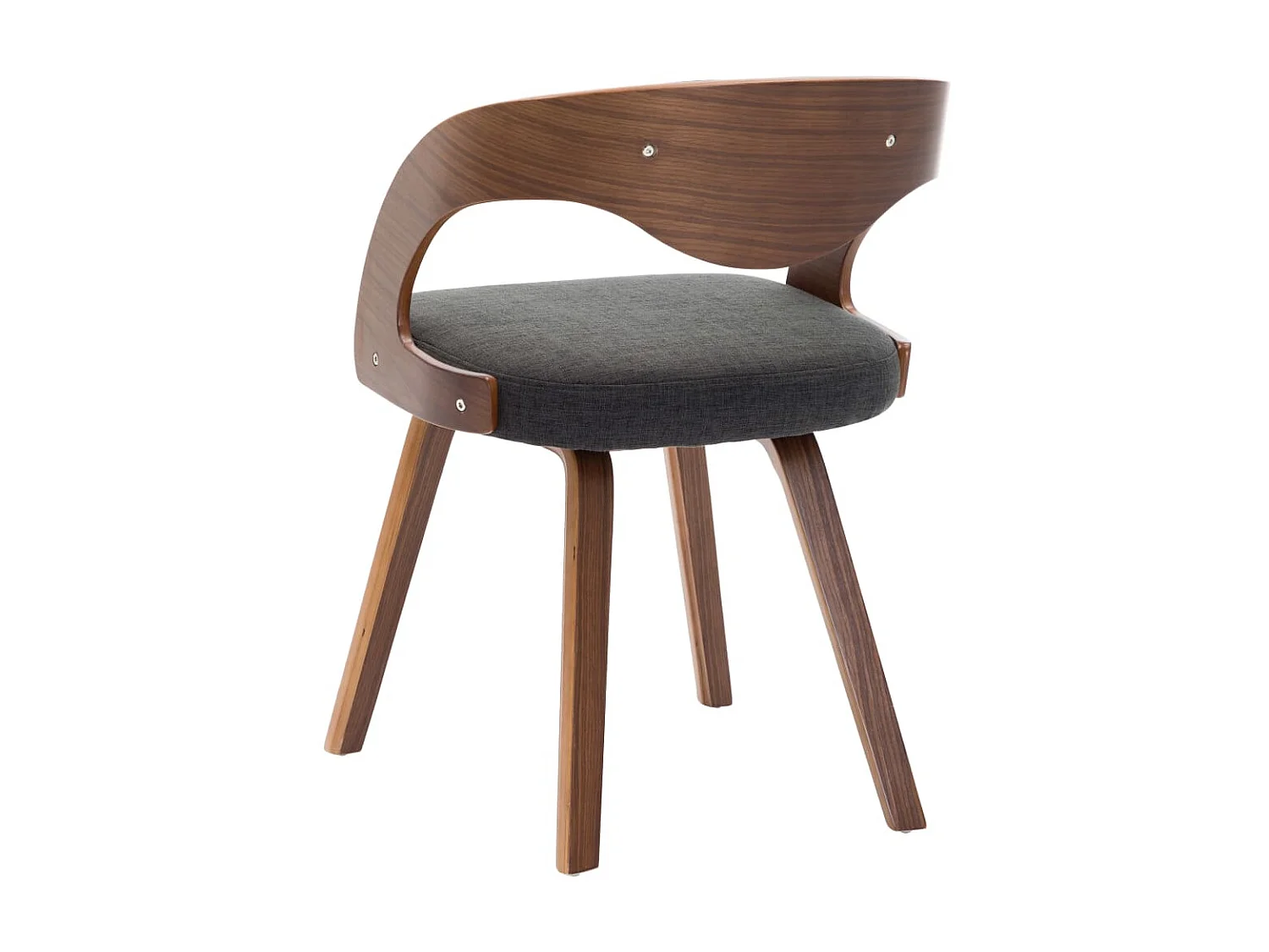 Chaises de salle à manger 6 pcs Gris foncé Bois courbé et tissu 2