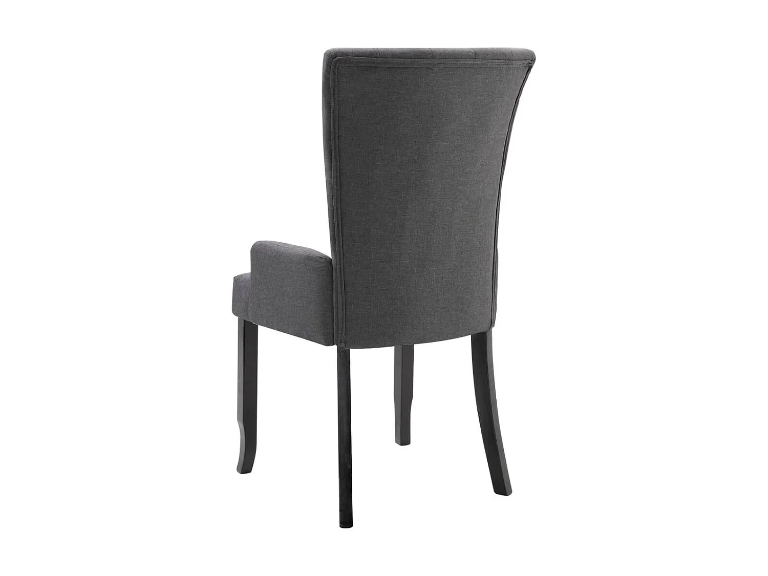 Chaises de salle à manger avec accoudoirs 4pcs Gris foncé Tissu 2