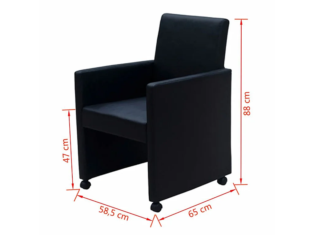 Chaises de salle à manger 6 pcs Noir Similicuir 7