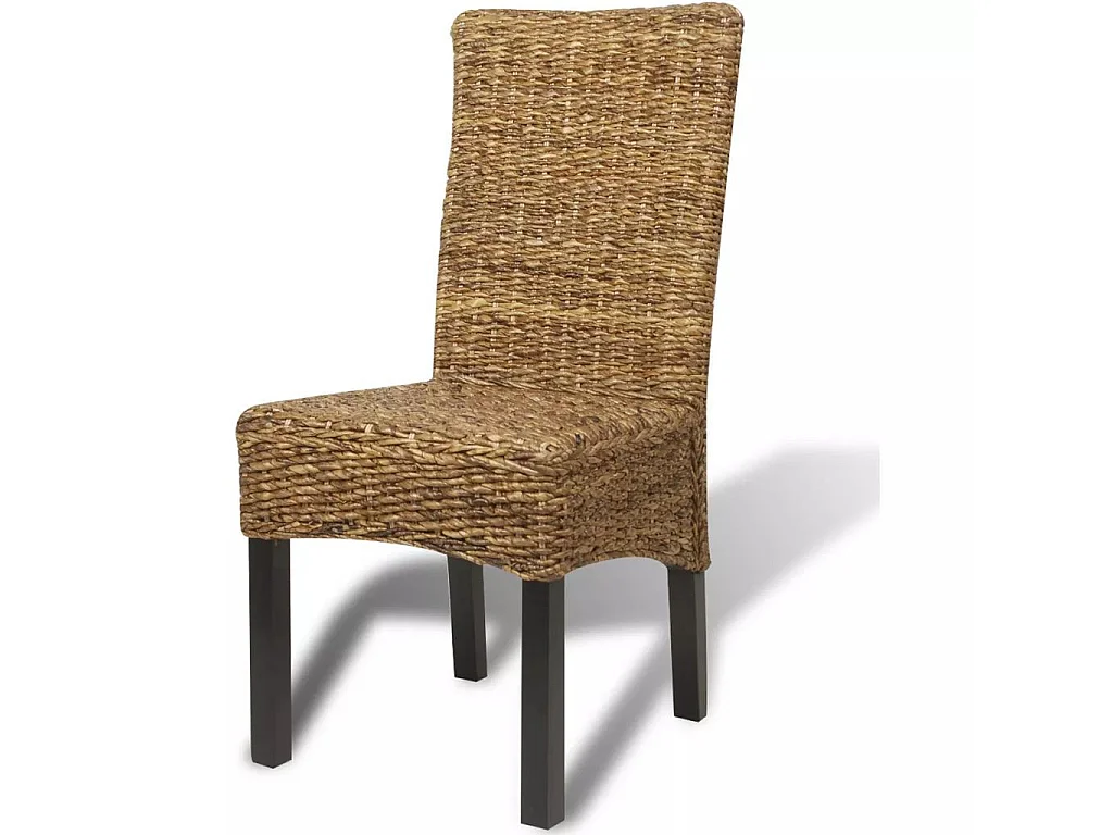 Chaises de salle à manger 2pcs Bois solide de manguier et abaca