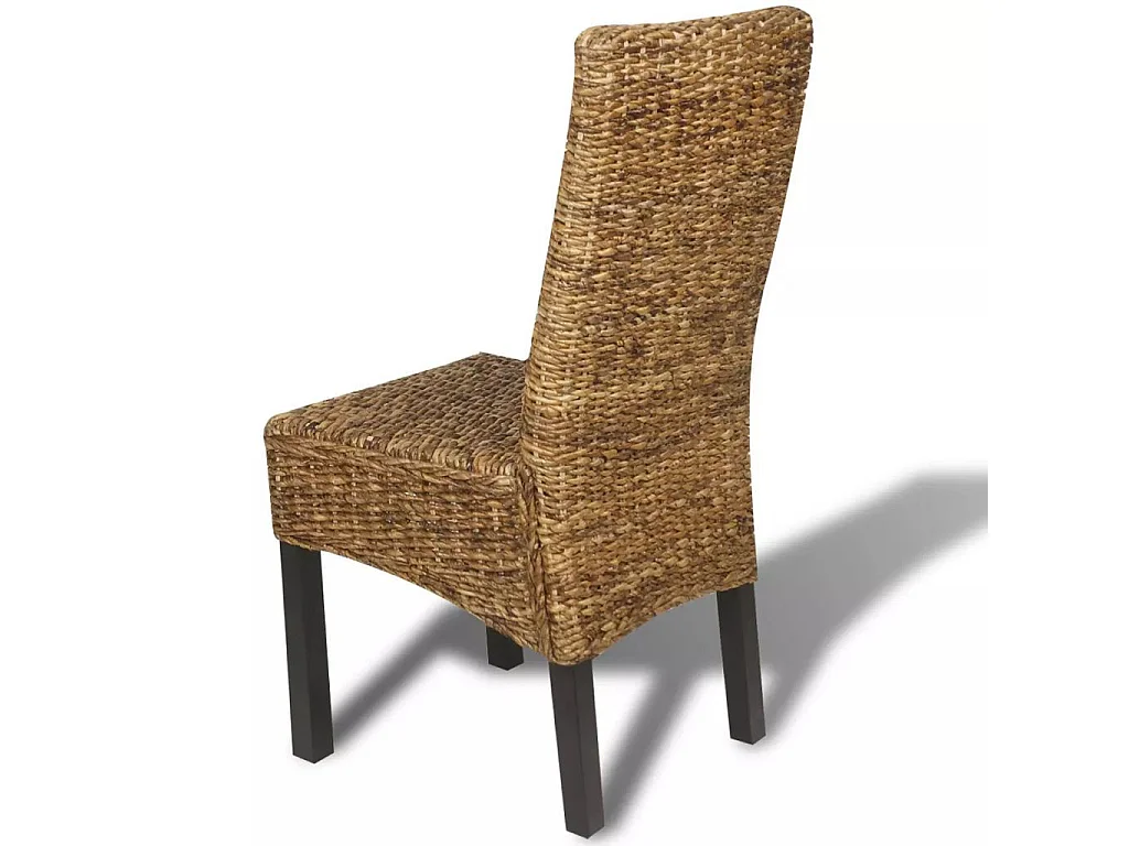 Chaises de salle à manger 2pcs Bois solide de manguier et abaca