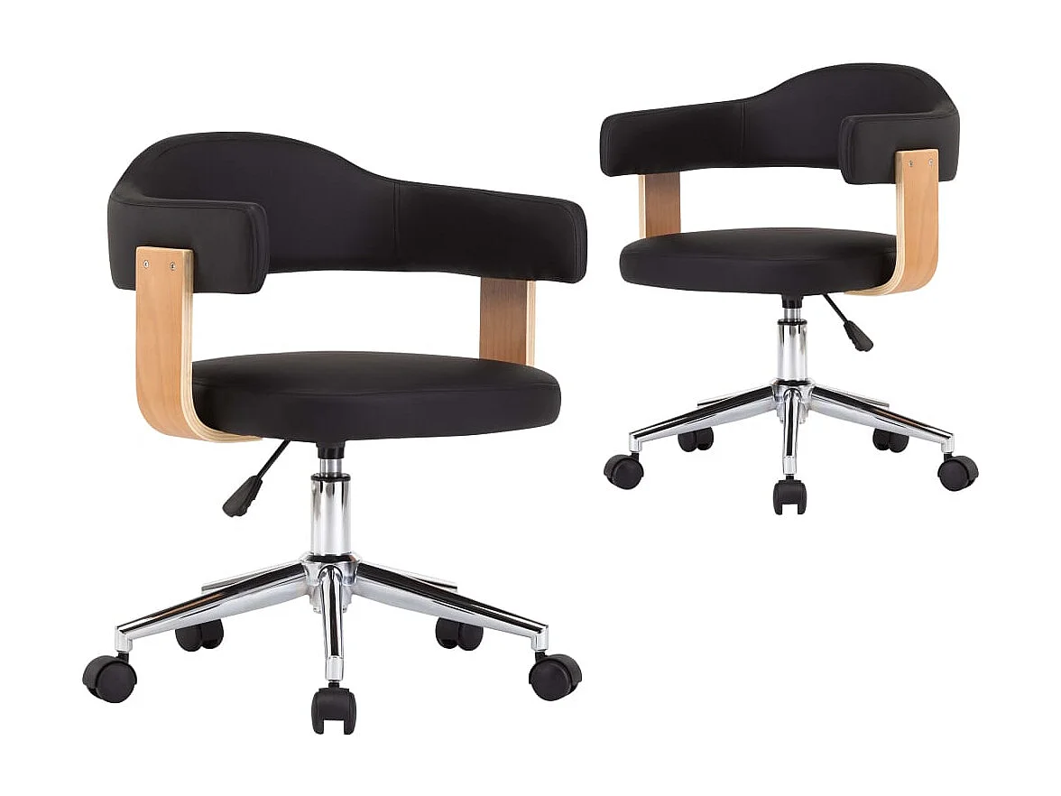 Chaises de salle à manger pivotantes 2 pcs Noir Similicuir 8