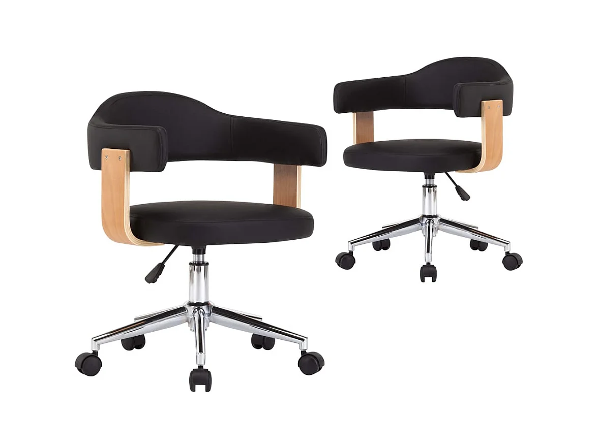Chaises de salle à manger pivotantes 2 pcs Noir Similicuir 8