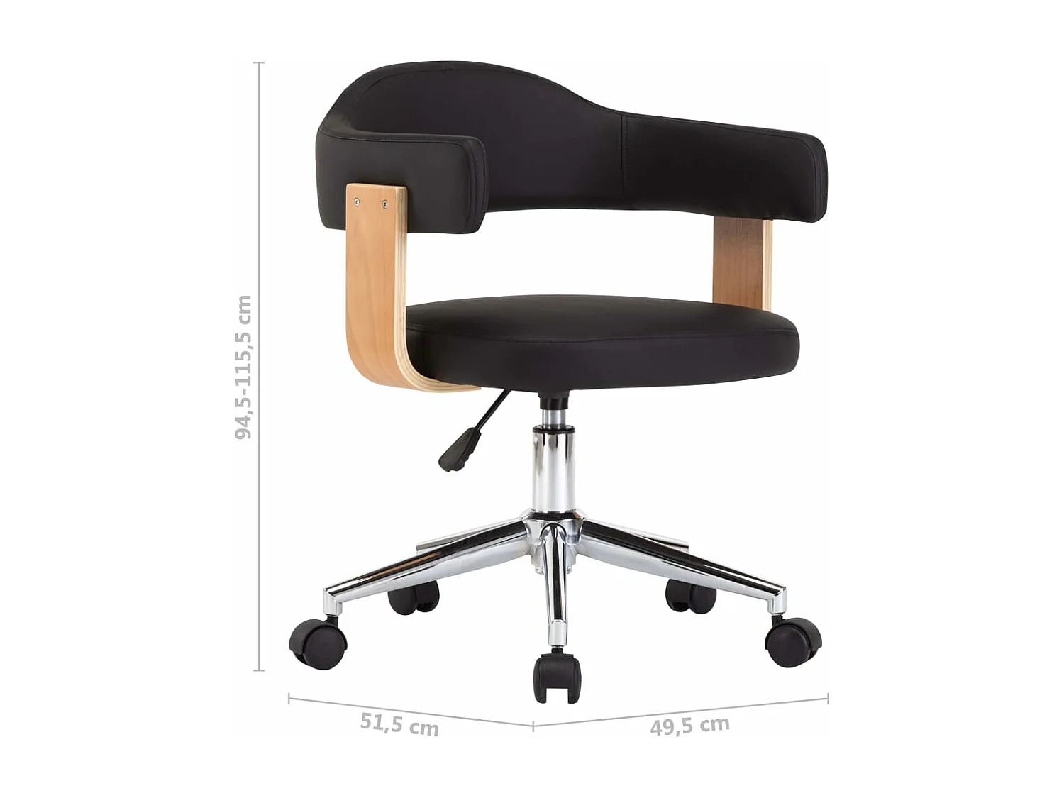 Chaises de salle à manger pivotantes 2 pcs Noir Similicuir 8