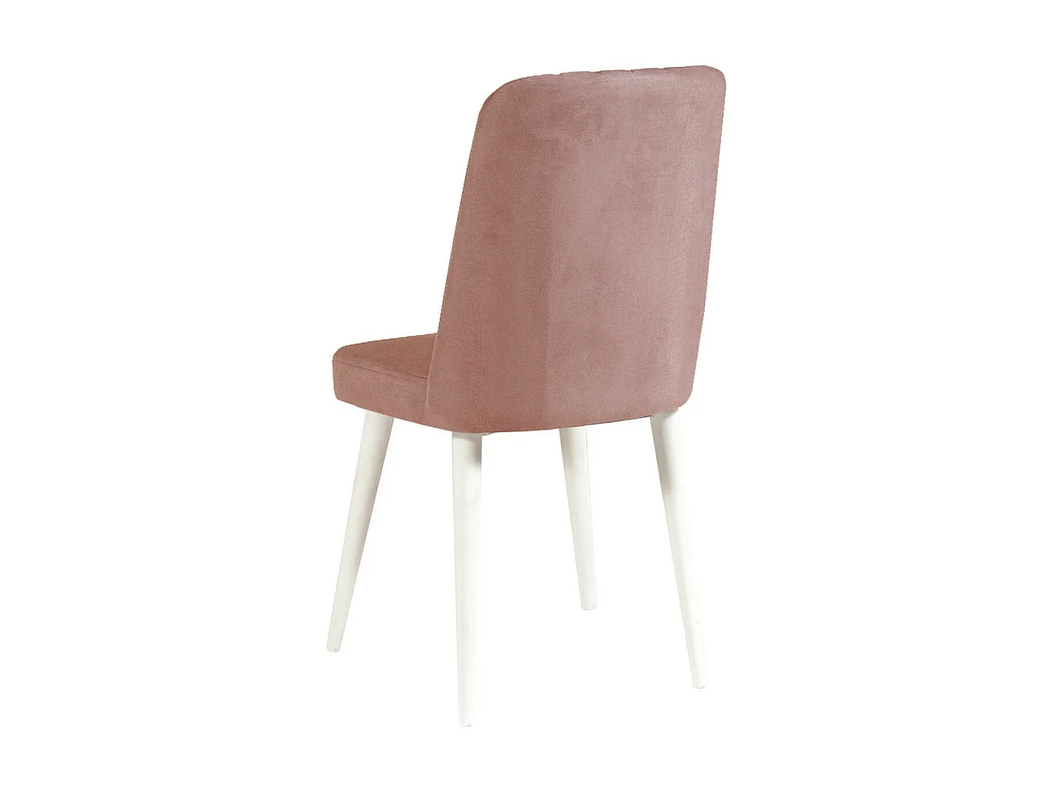 Chaise de salle à manger velours rose pale et bois blanc Akira