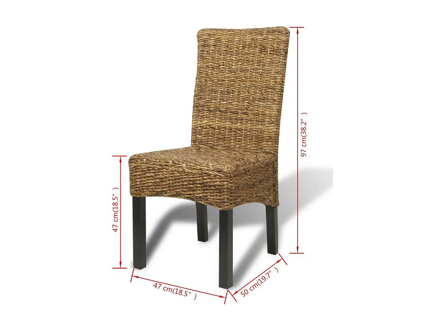 Chaises de salle à manger 6pcs Bois solide de manguier et abaca