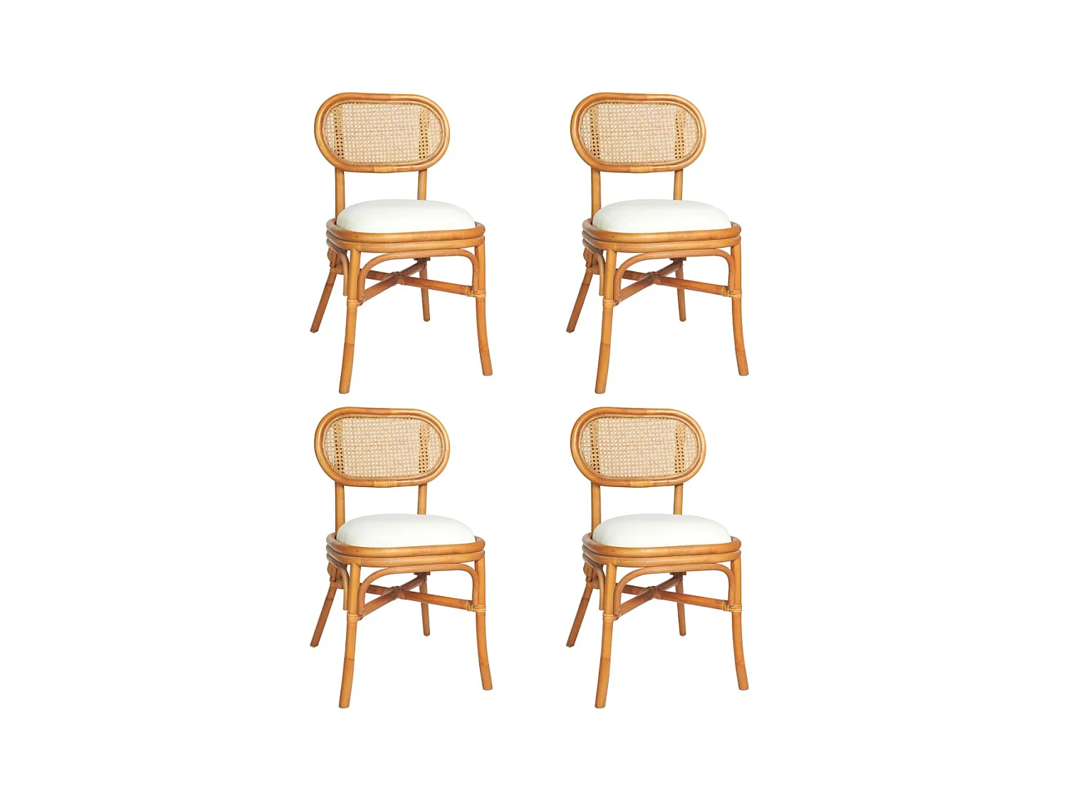 Chaises de salle à manger 4 pcs Marron clair Lin