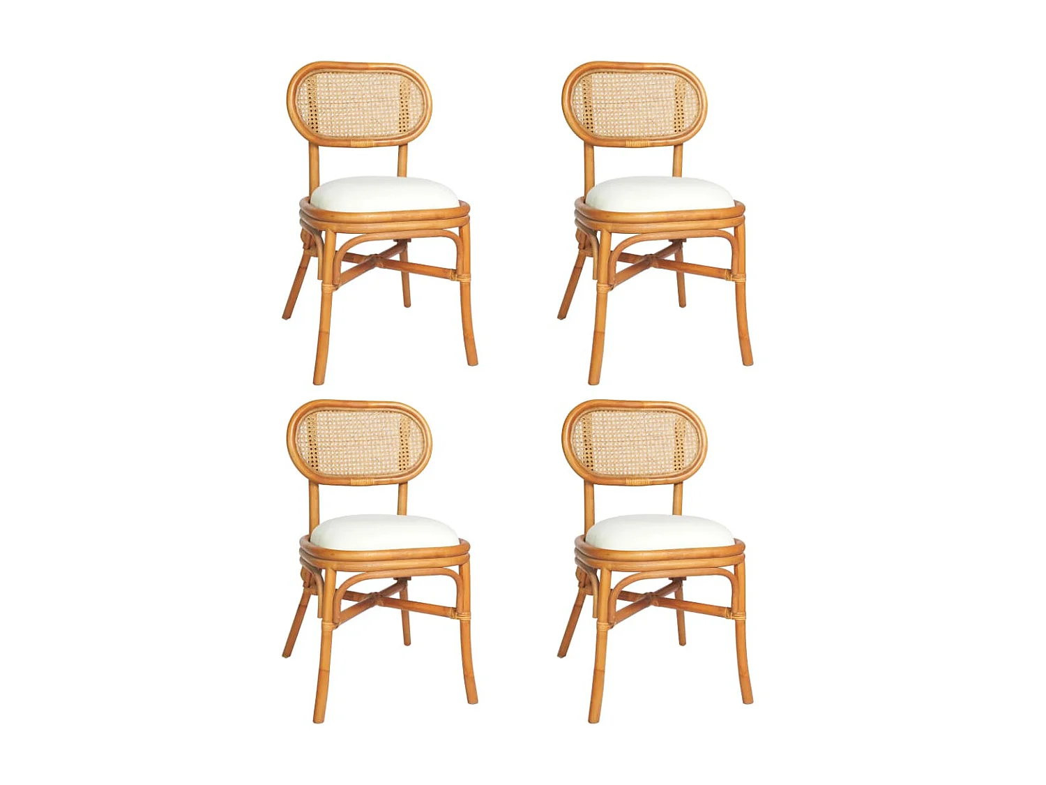 Chaises de salle à manger 4 pcs Marron clair Lin