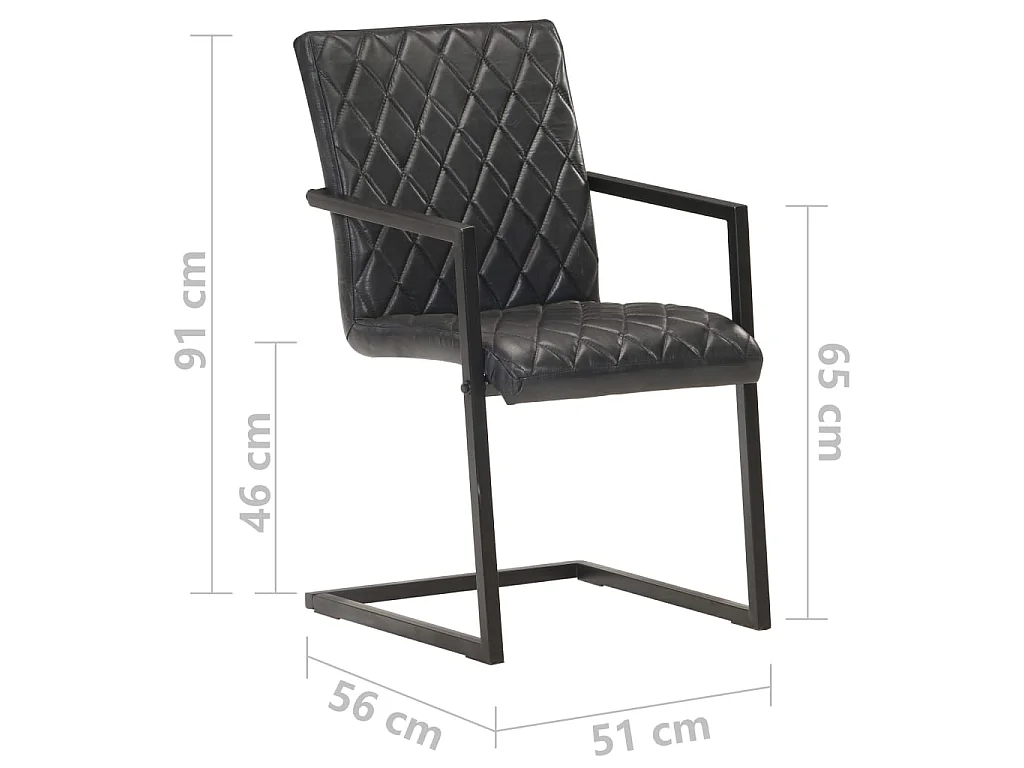 Eetkamerstoelen 4 st echt leer zwart