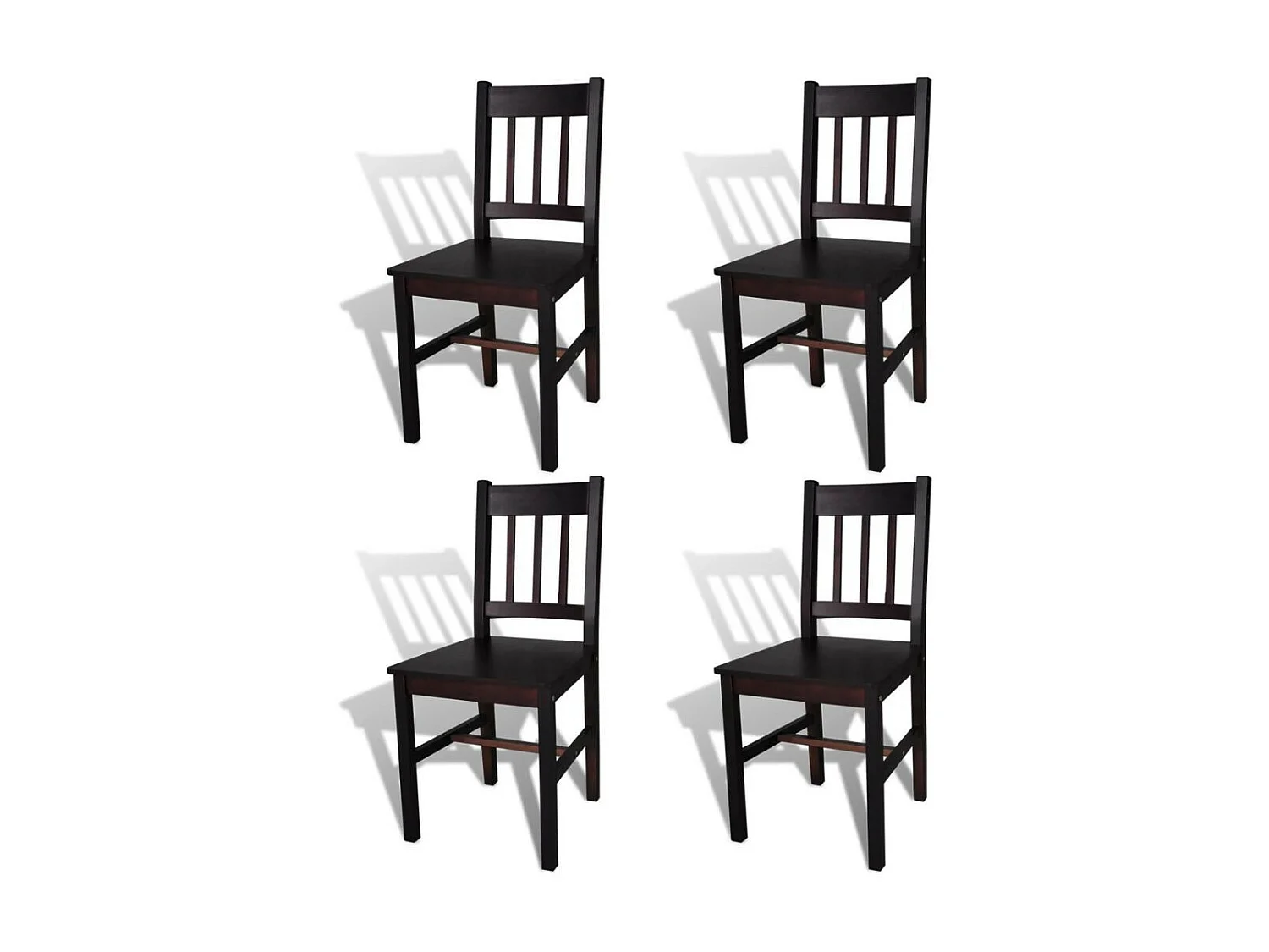 Chaises de salle à manger 4 pcs Marron foncé Pinède