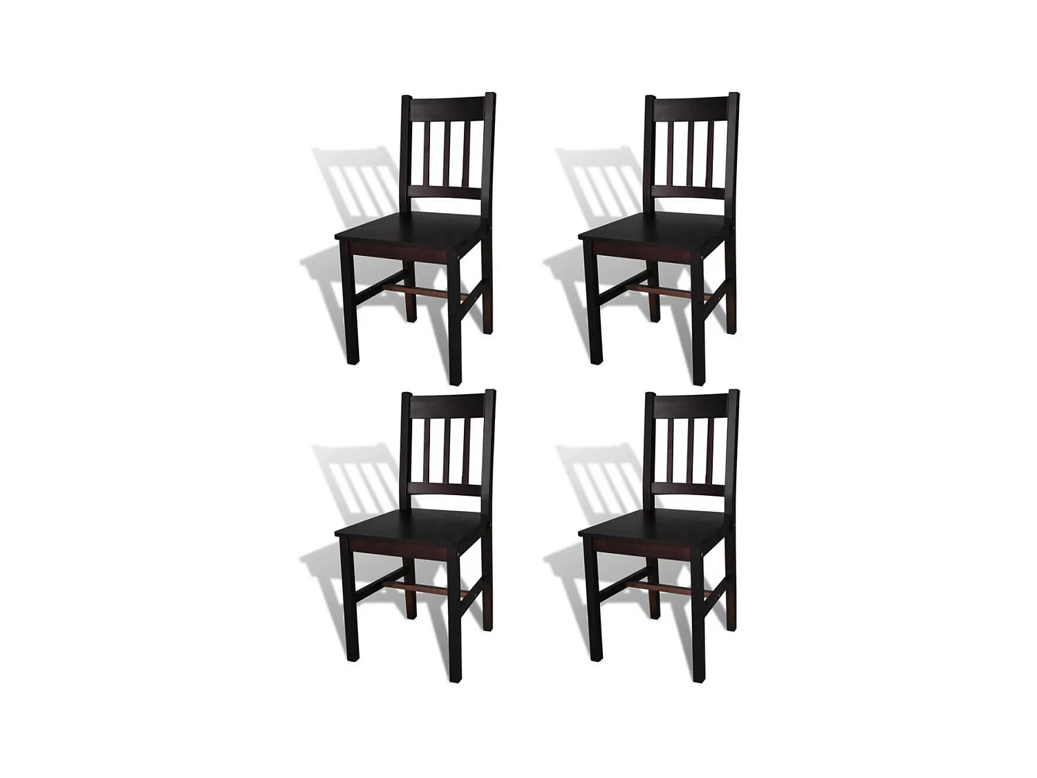 Chaises de salle à manger 4 pcs Marron foncé Pinède