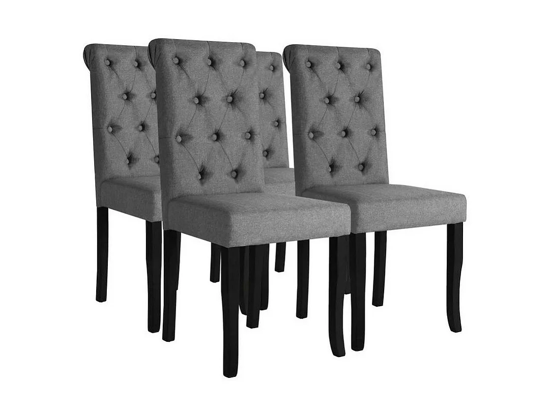 Eetkamerstoelen 4 st stof donkergrijs