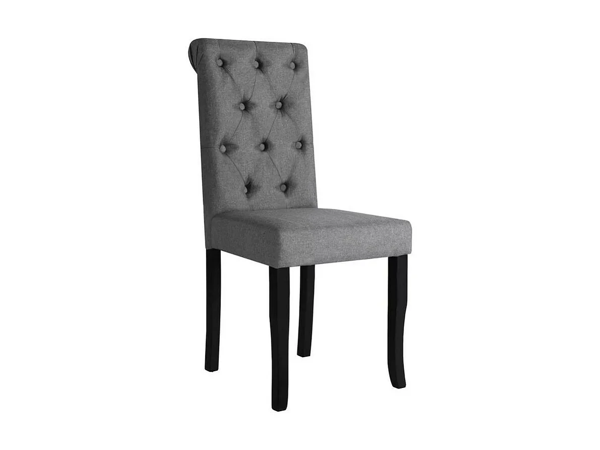 Eetkamerstoelen 4 st stof donkergrijs