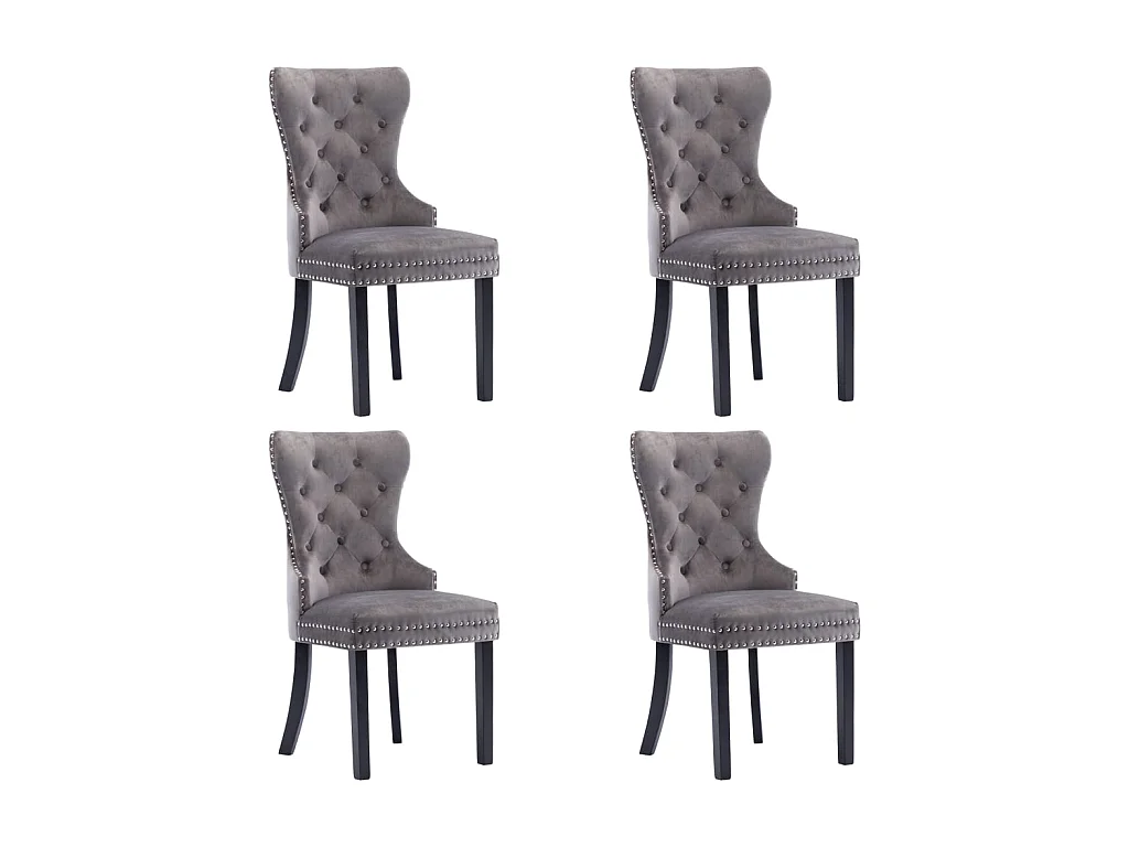 Chaises de salle à manger 4 pcs Gris Velours Skarla