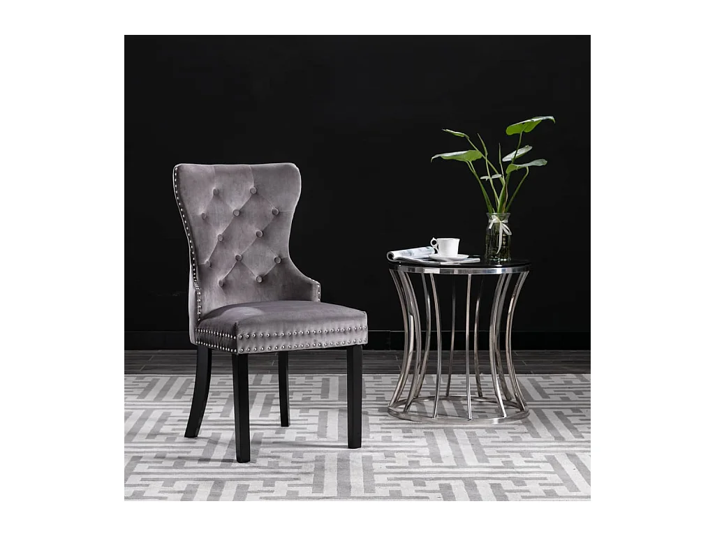 Chaises de salle à manger 4 pcs Gris Velours Skarla