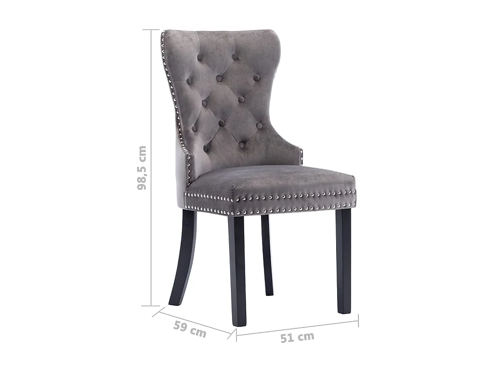 Chaises de salle à manger 4 pcs Gris Velours Skarla