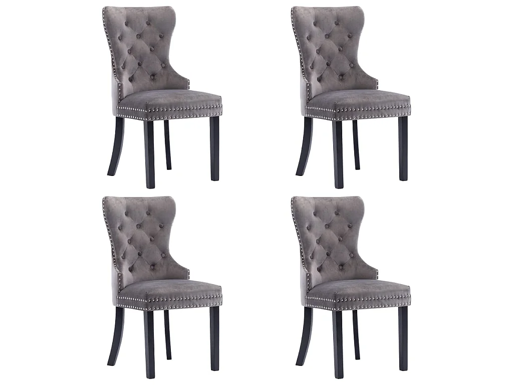 Chaises de salle à manger 4 pcs Gris Velours Skarla