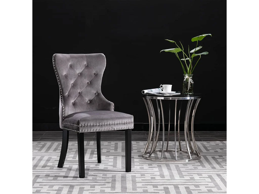 Chaises de salle à manger 4 pcs Gris Velours Skarla