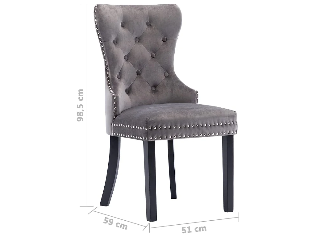 Chaises de salle à manger 4 pcs Gris Velours Skarla