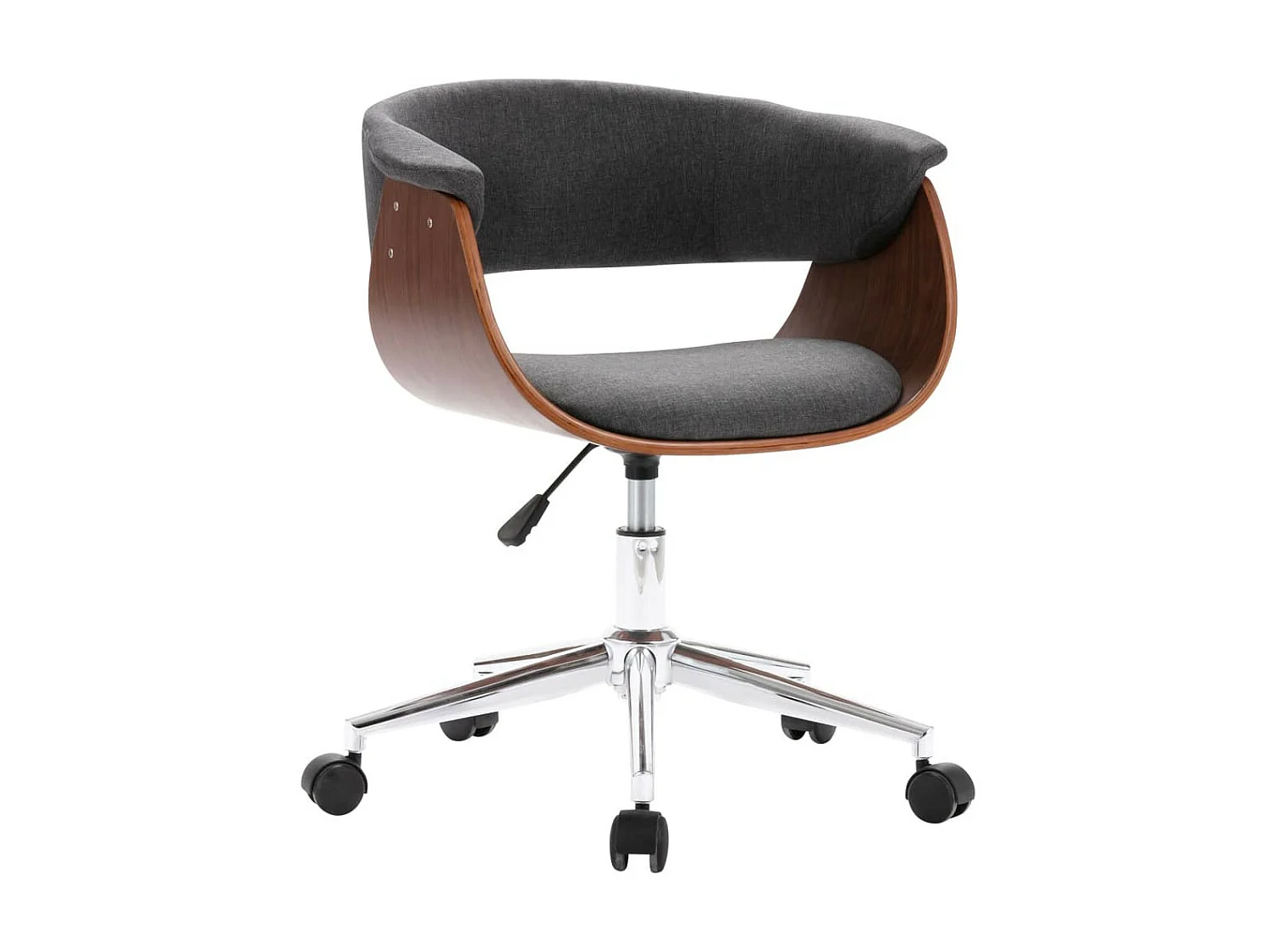 Chaise pivotante de salle à manger Gris Bois courbé et tissu