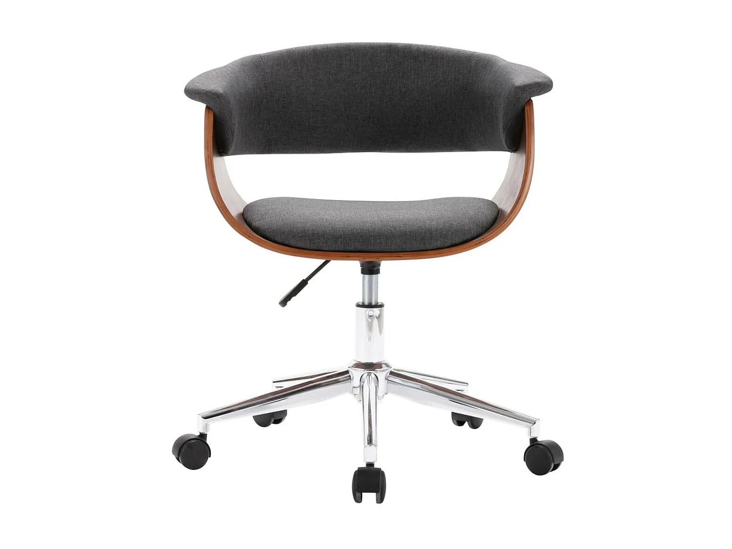 Chaise pivotante de salle à manger Gris Bois courbé et tissu