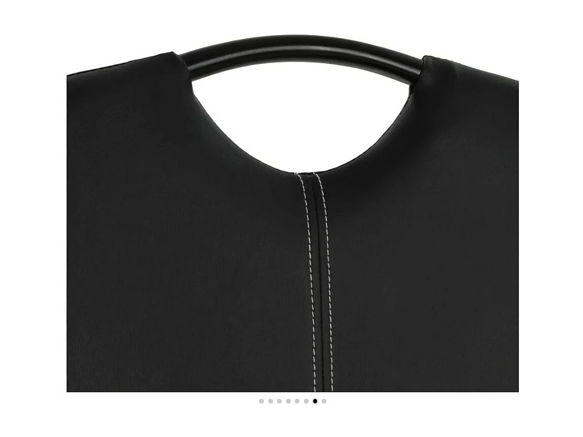 Chaise similicuir noir et pieds métal chromé Mikarelane - Lot de 2