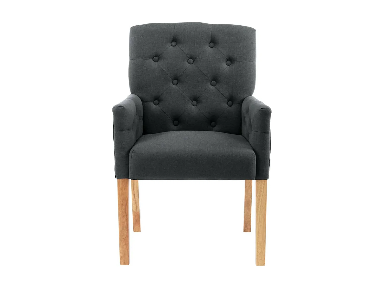 Chaise de salle à manger avec accoudoirs Gris Tissu