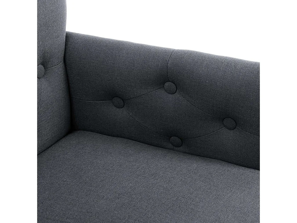 Chaise de salle à manger avec accoudoirs Gris Tissu