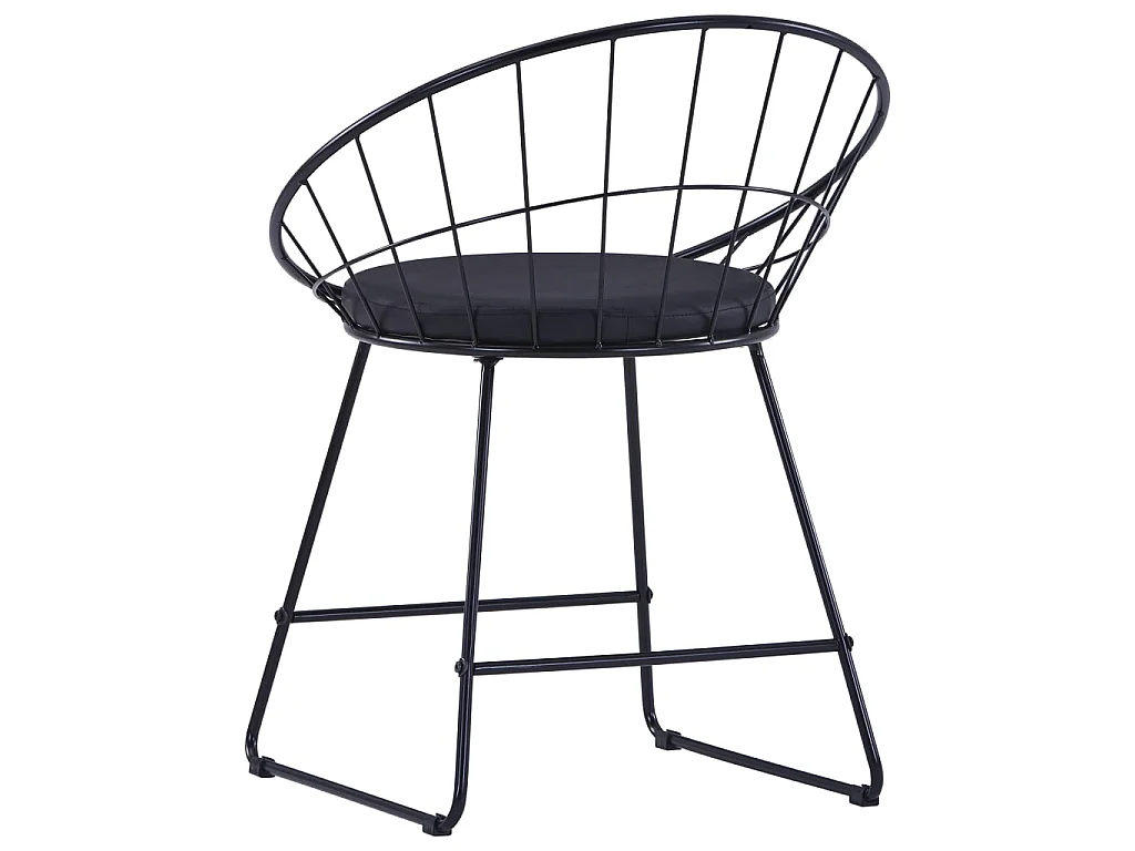 Chaises de salle à manger Similicuir 6 pcs Noir Acier