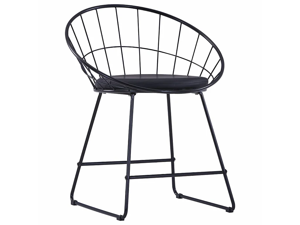 Chaises de salle à manger Similicuir 6 pcs Noir Acier