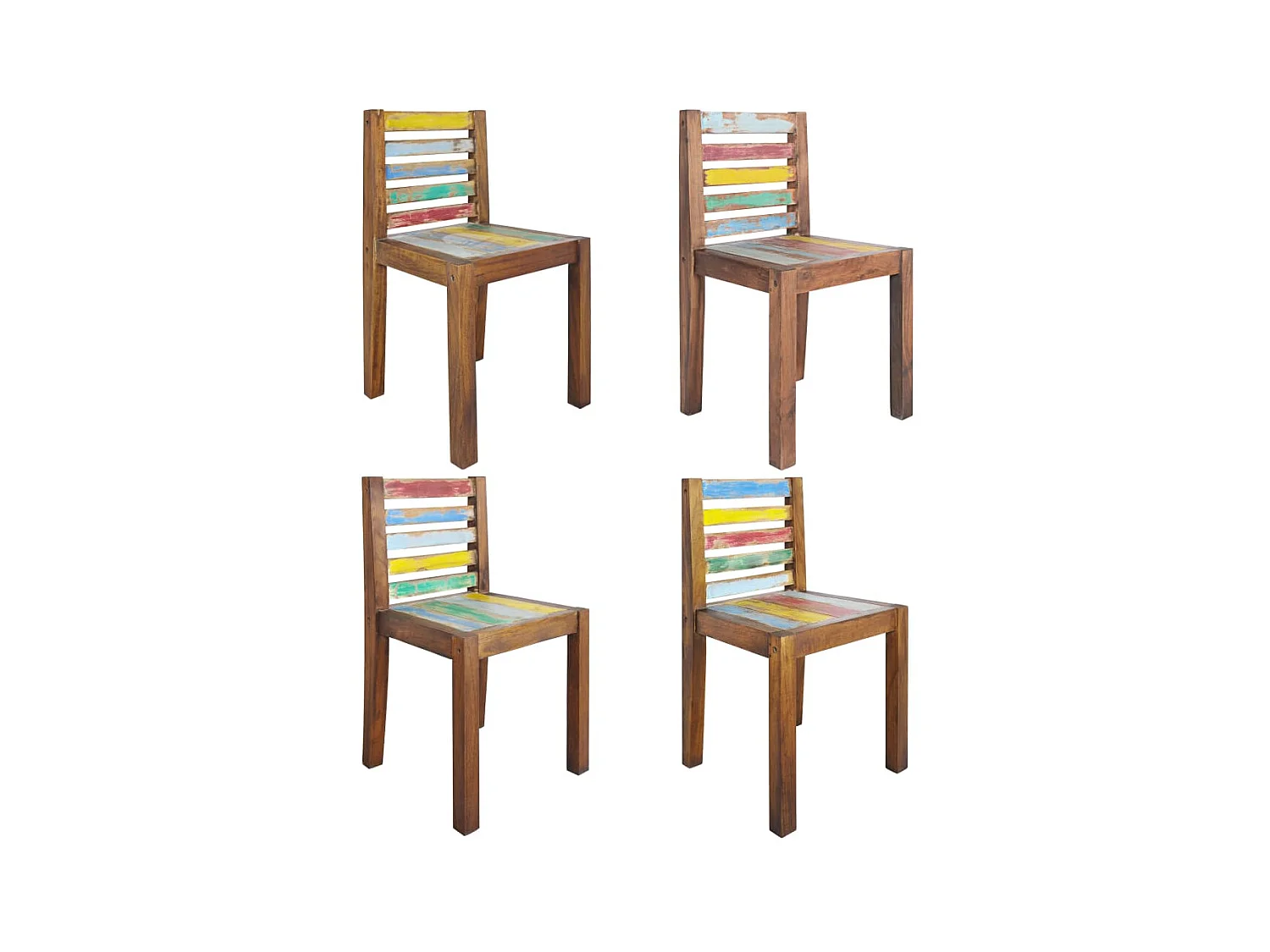 Chaises de salle à manger 4 pcs Bois de récupération solide
