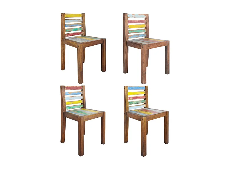 Chaises de salle à manger 4 pcs Bois de récupération solide