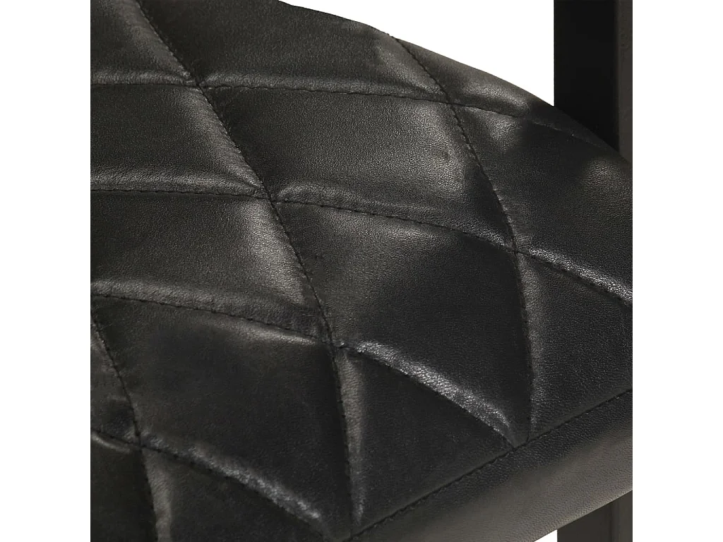 Eetkamerstoelen 6 st echt leer zwart