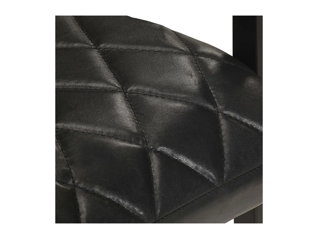 Chaises de salle à manger cantilever 6 pcs Noir Cuir véritable 2