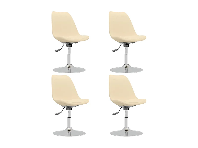 Chaises pivotantes de salle à manger 4 pcs Crème Tissu 2