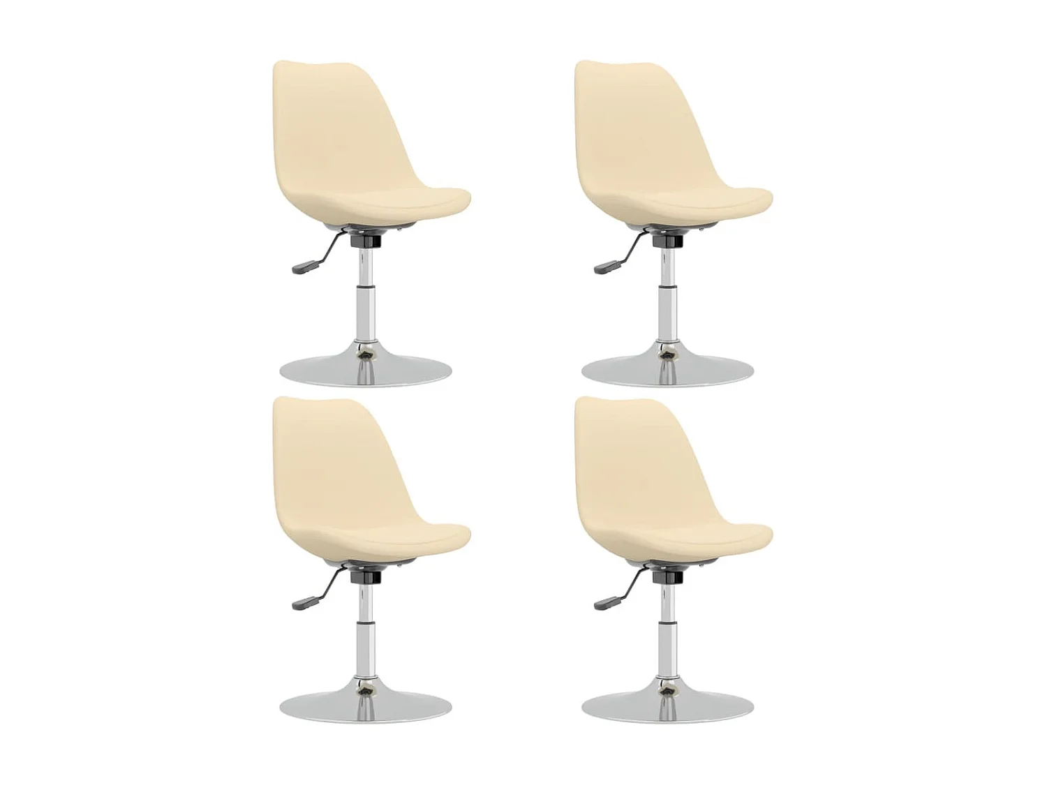 Chaises pivotantes de salle à manger 4 pcs Crème Tissu 2
