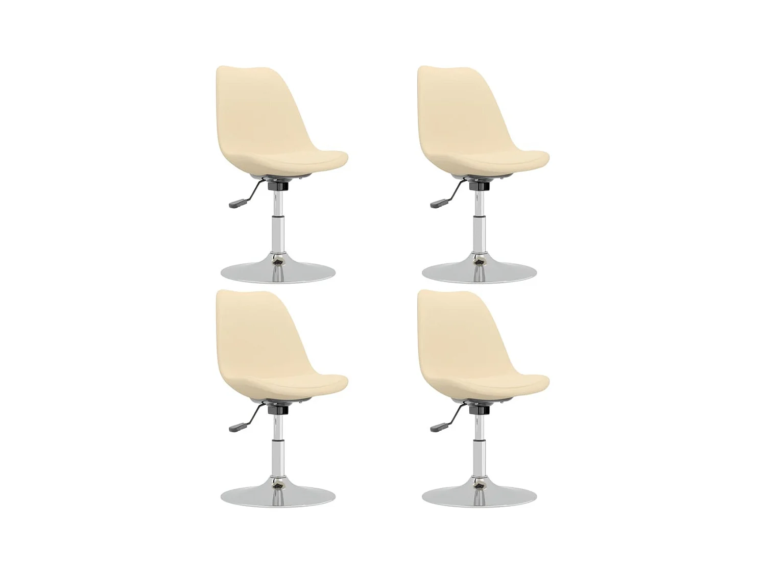 Chaises pivotantes de salle à manger 4 pcs Crème Tissu 2