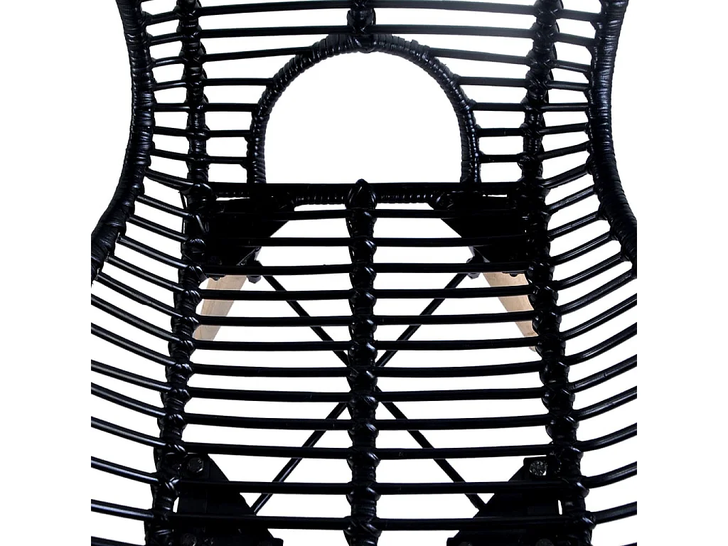 Chaises de salle à manger 2 pcs Noir Rotin naturel