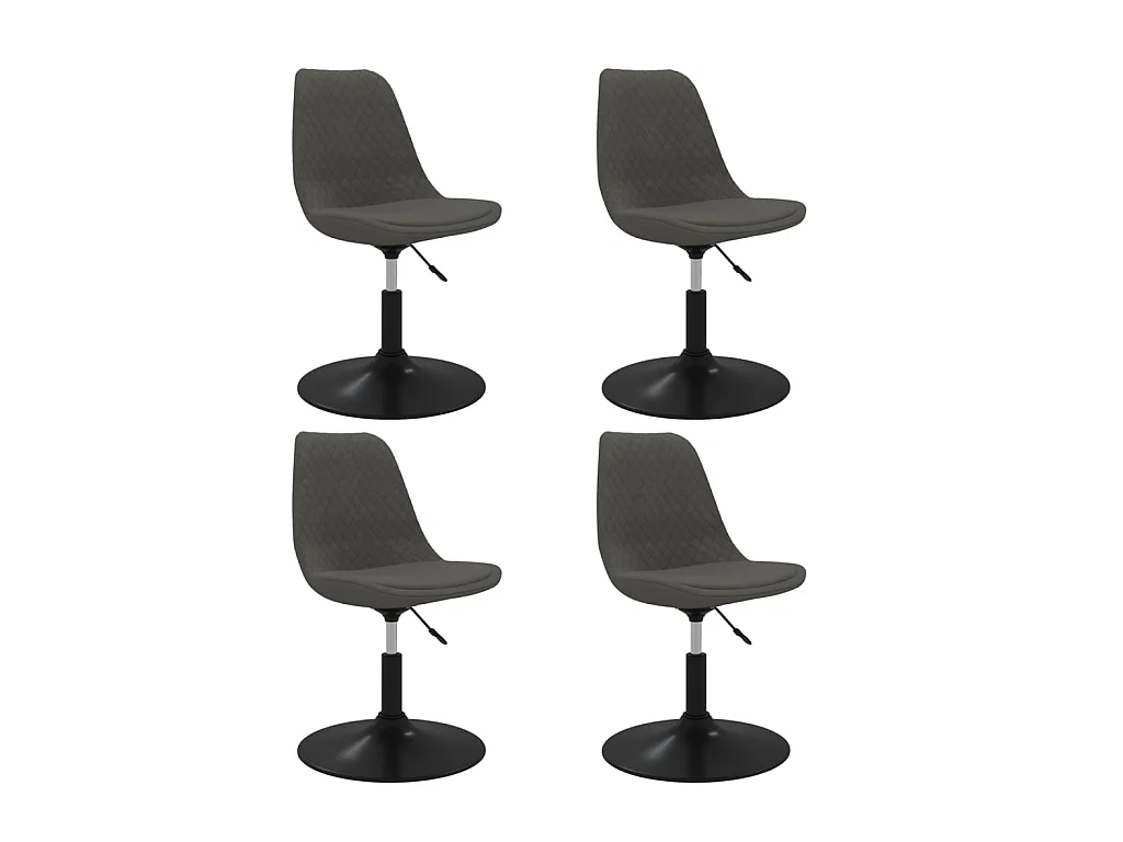 Eetkamerstoelen draaibaar 4 st fluweel donkergrijs